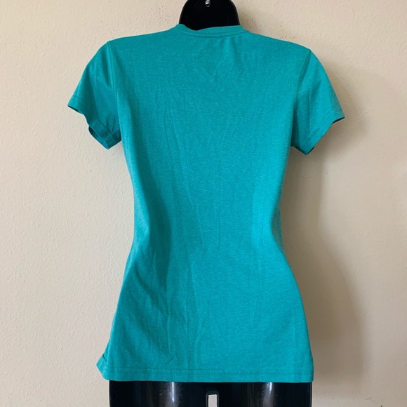 Nike Mint Green Dri Fit V Neck Workout T Shirt Top - Picture 4 of 7